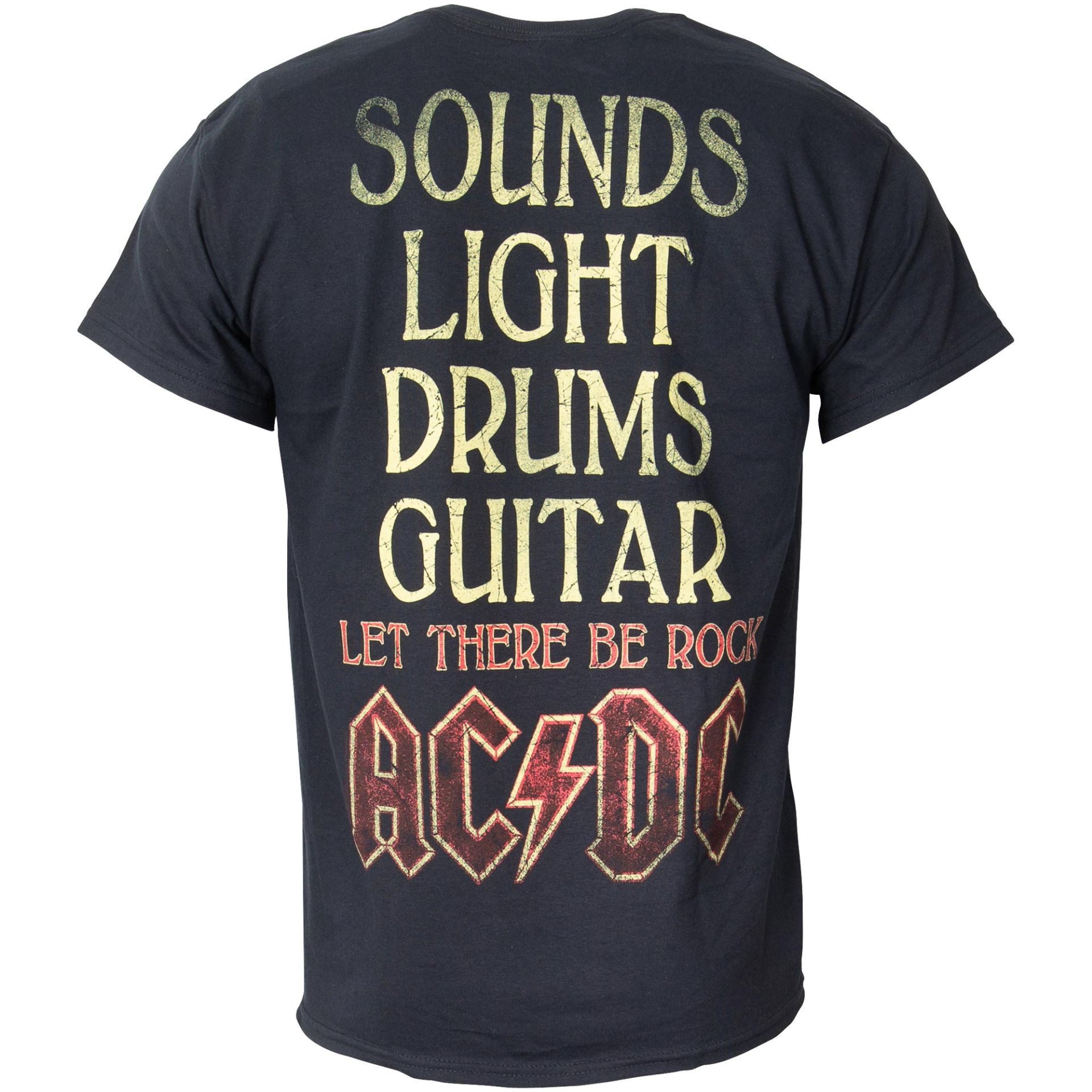 AC/DC T-Shirt Sounds Light Drums Guitar Rückenaufdruck