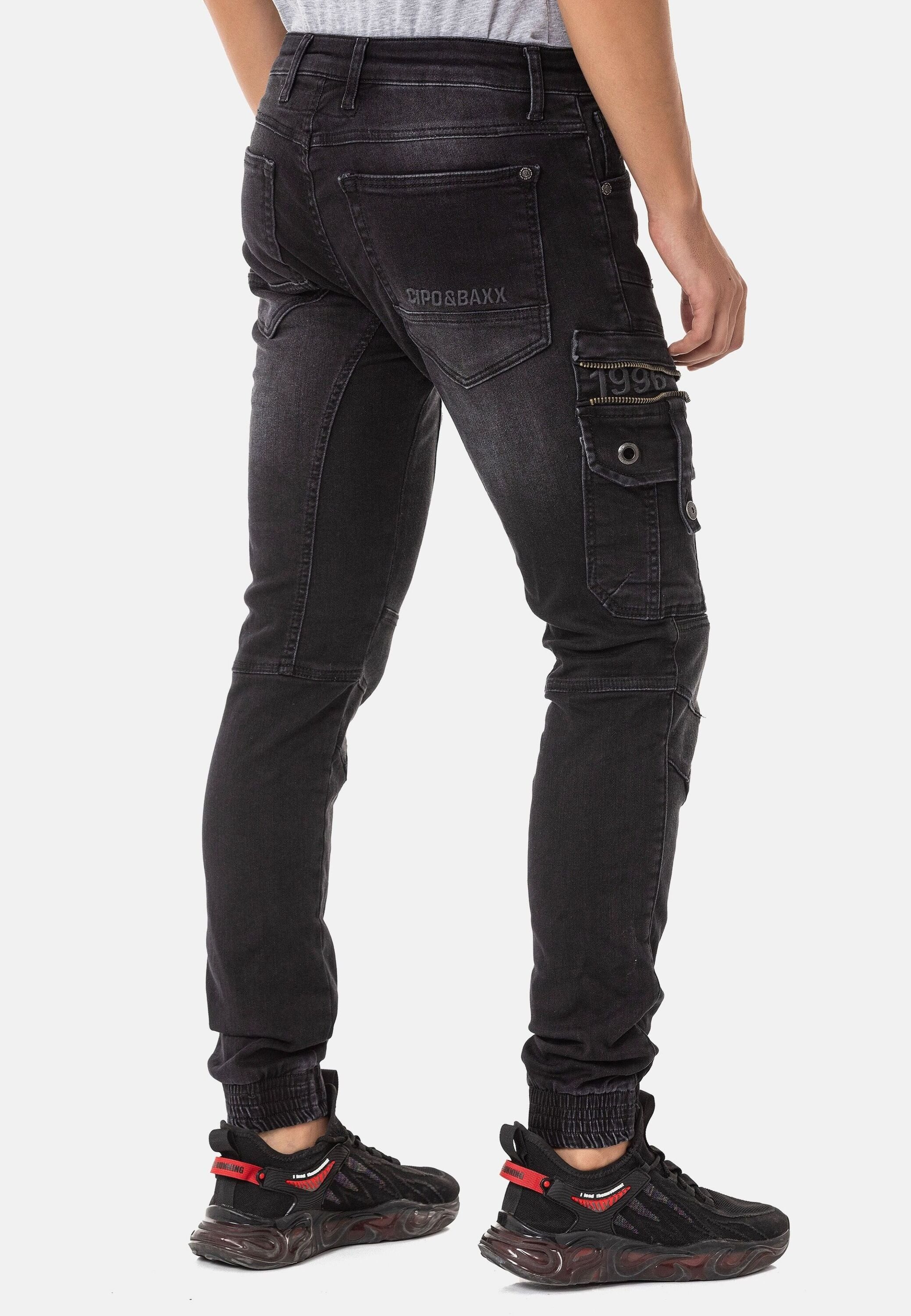 Cipo & Baxx Regular-fit-Jeans Jeans mit trendigen Cargotaschen, CD-845