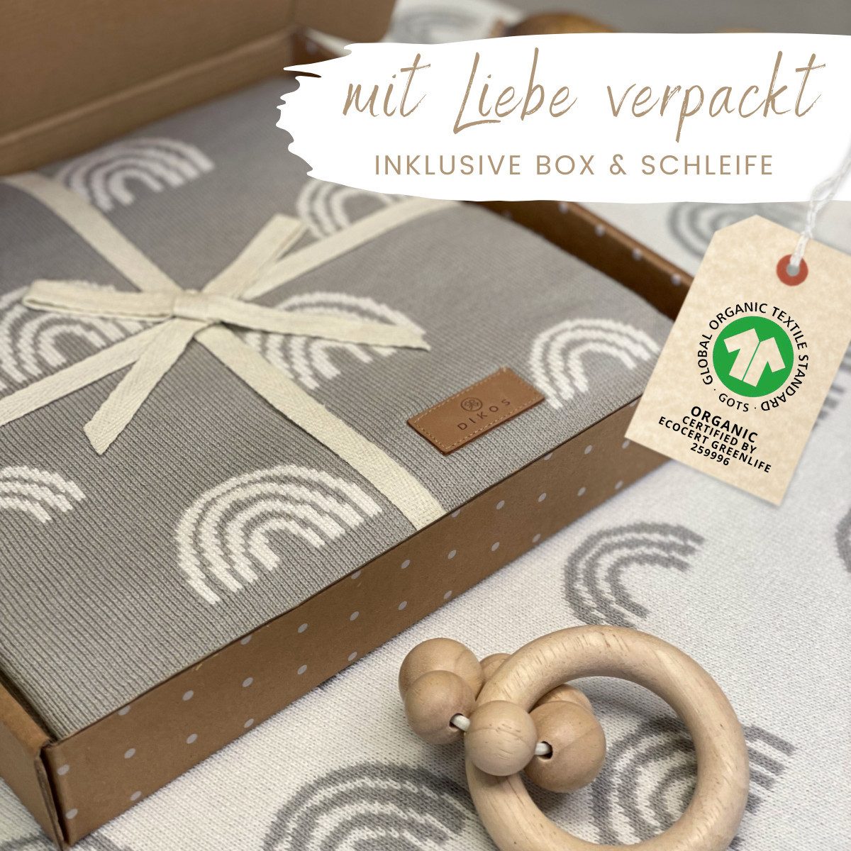 Babydecke DIKOS® Babydecke Baumwolle – Regenbögen – 100 % Bio Baumwolle, DI günstig online kaufen