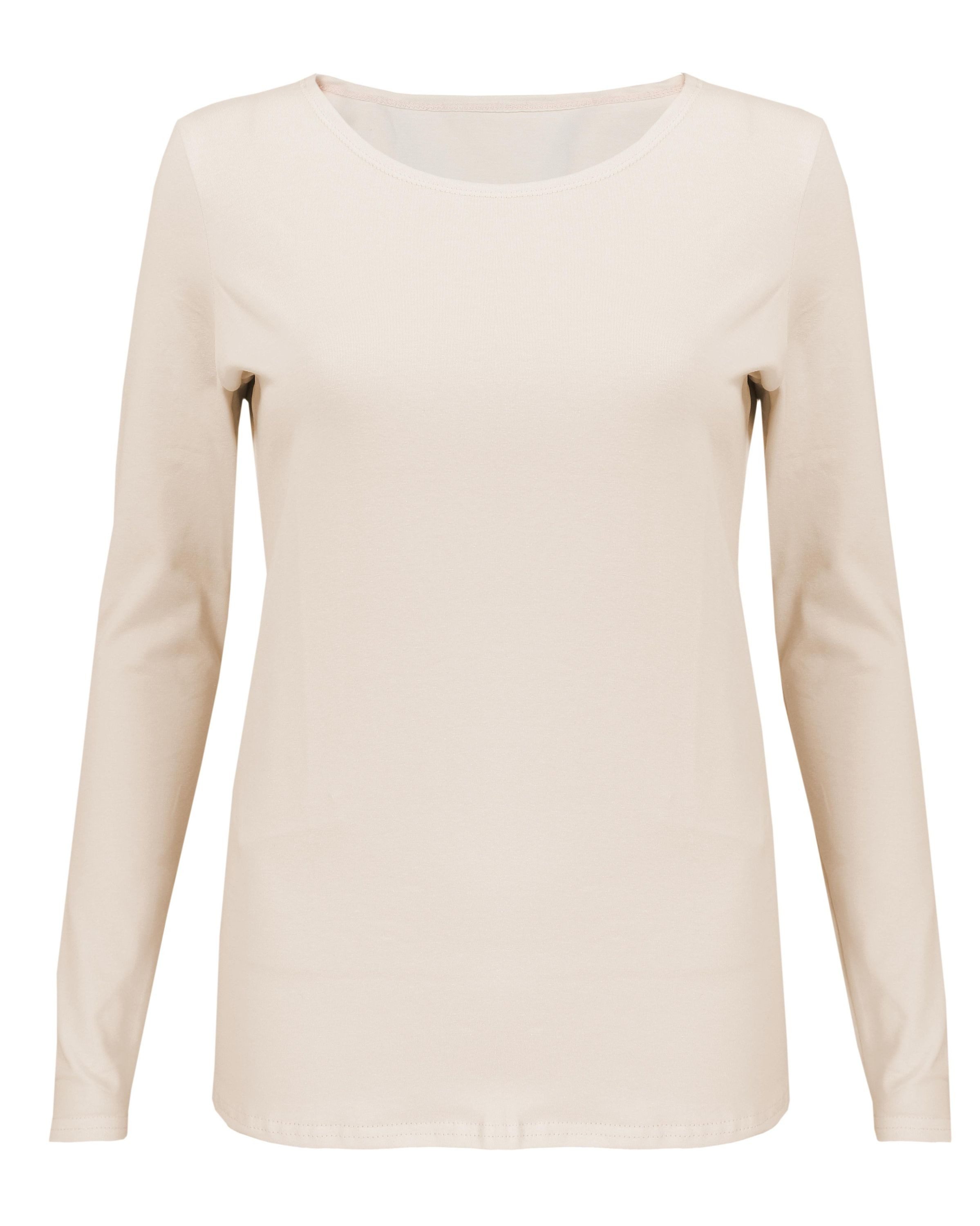 Alkato Longshirt Alkato Damen Langarm Shirt mit O-Ausschnitt