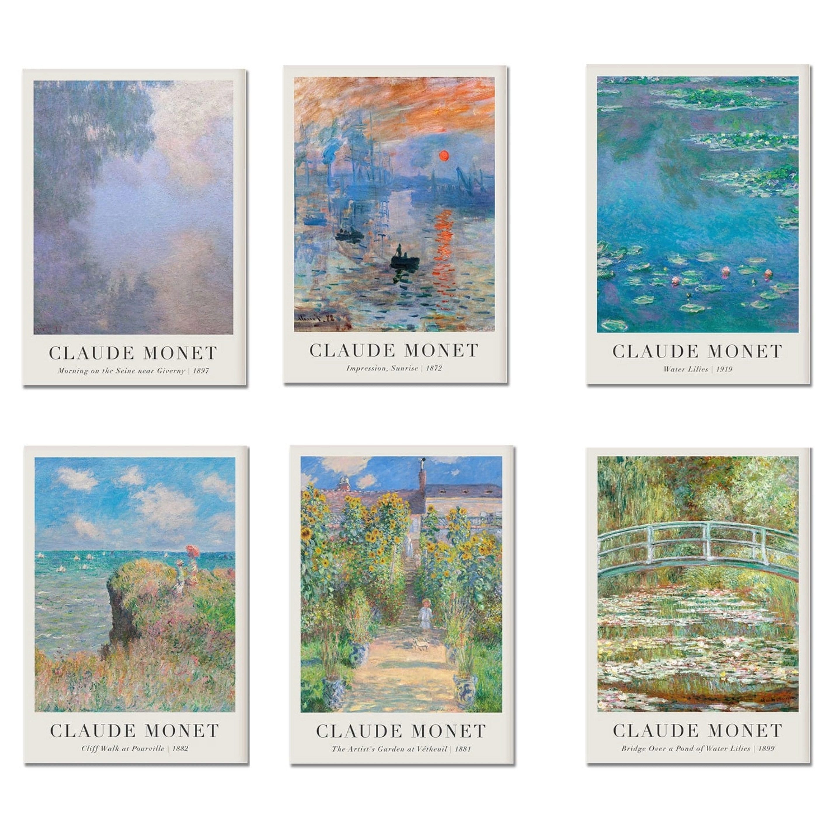 JUSTGOODMOOD Poster Vintage Claude Monet Sommer als Deko Print ohne Rahmen A 10 x 15 cm, A (1 St)