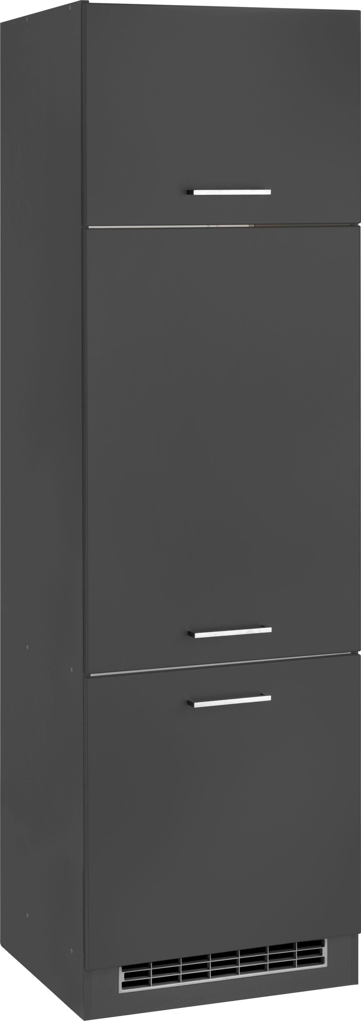 HELD MÖBEL Kühlumbauschrank Kehl für Einbaukühlschrank, Nischenhöhe 88cm grau | grafit
