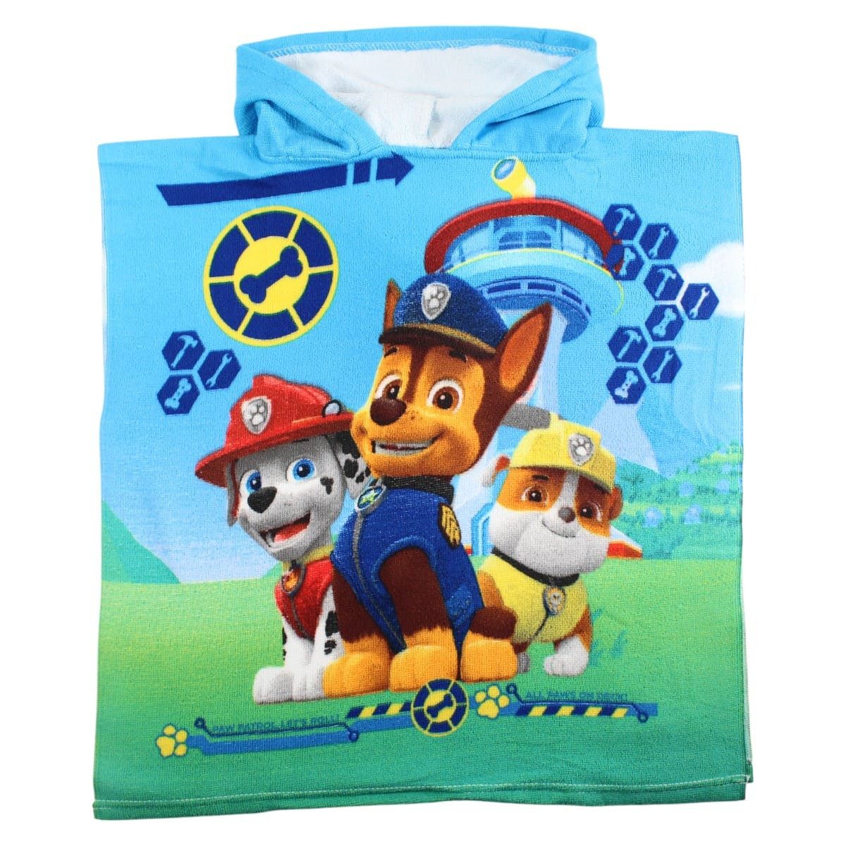 PAW PATROL Badeponcho Kinder Poncho Jungen + Mädchen Bademantel Schwimmponcho, Kapuze