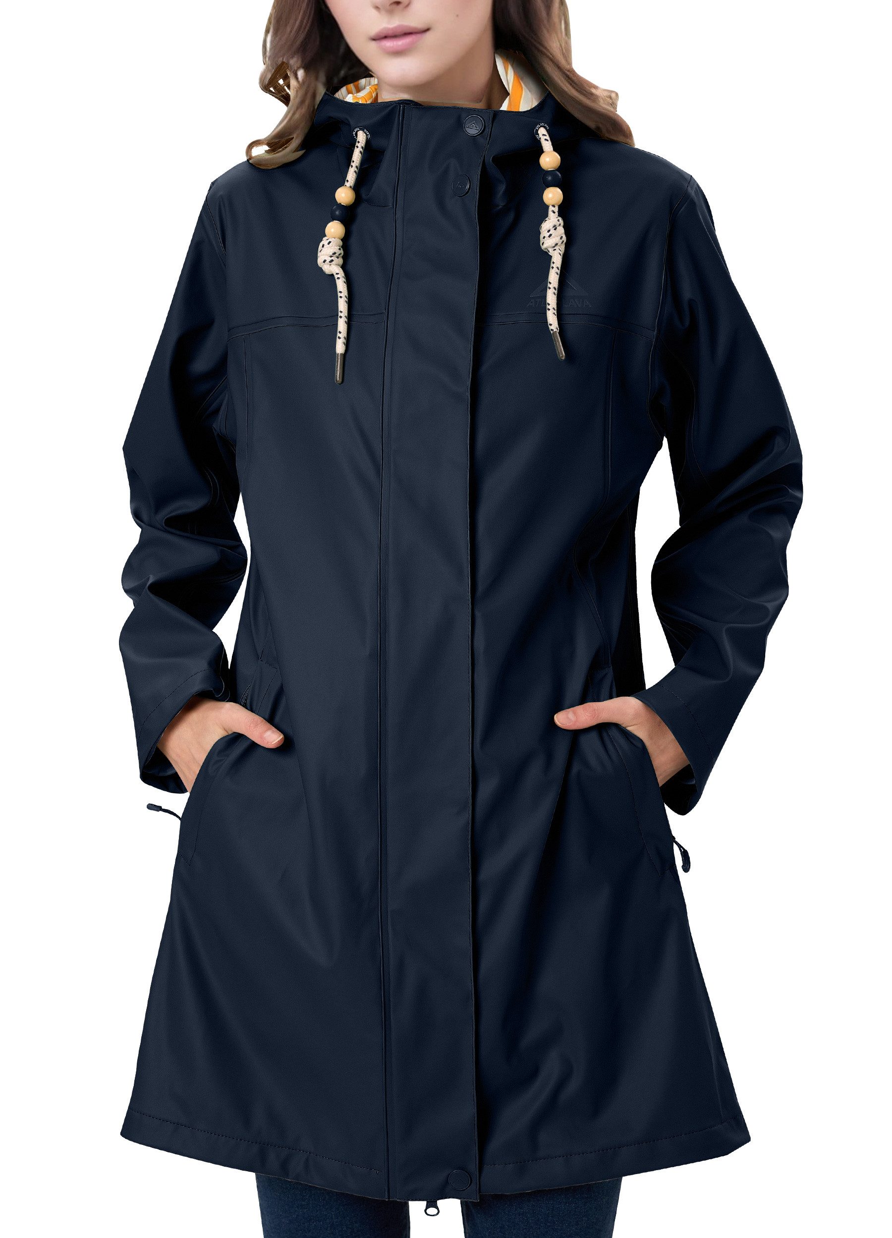 Regenmantel Damen Übergangsjacke PU Wasserdicht