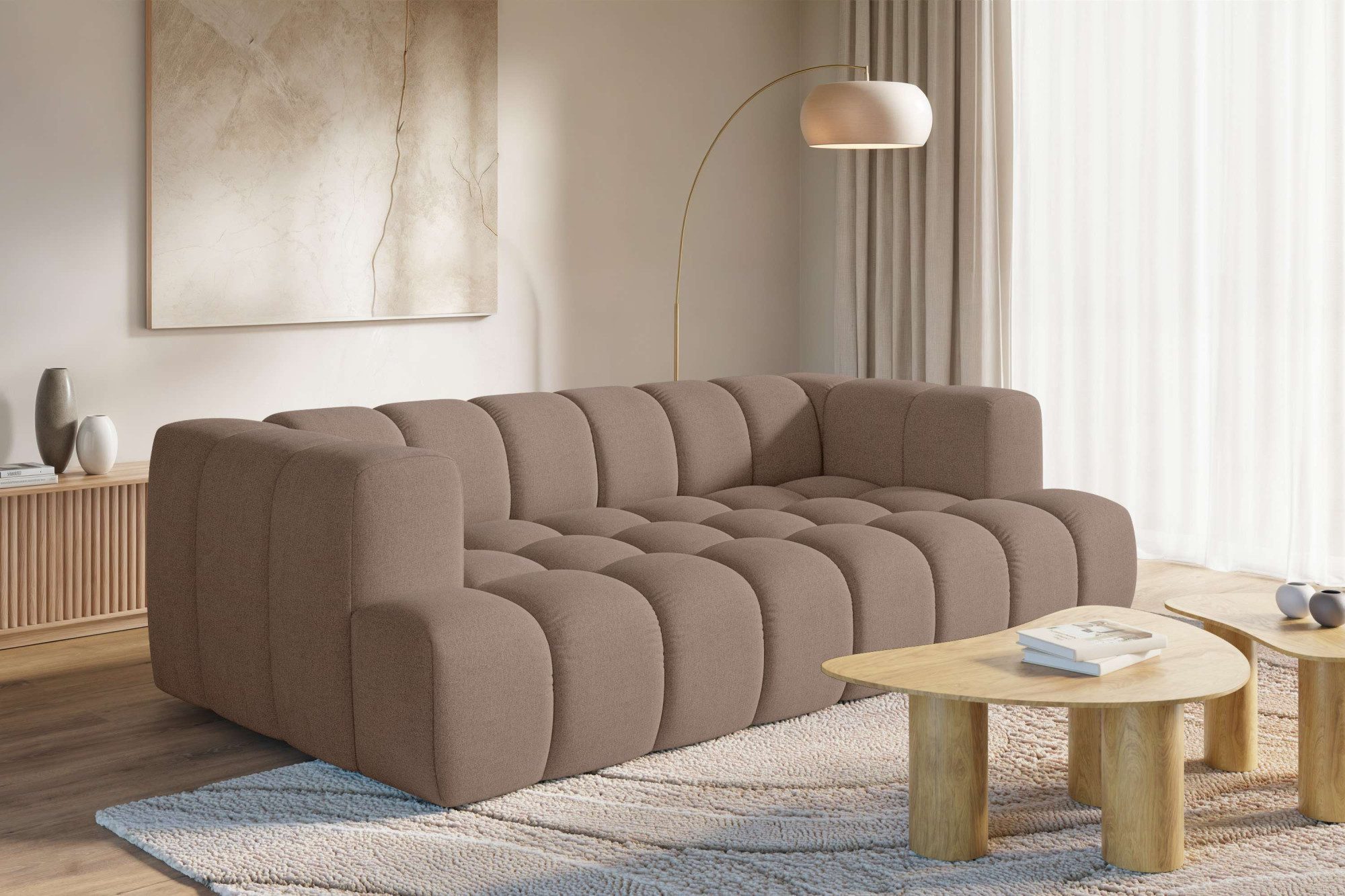 homsy by Ana Johnson Big-Sofa »XL« BOUBELLE Design-Sofa extra tief, Bubble-Optik, Breite 246 cm, 4-Sitzer mit Wellenunterfederung, XL Sitztiefe 100 cm