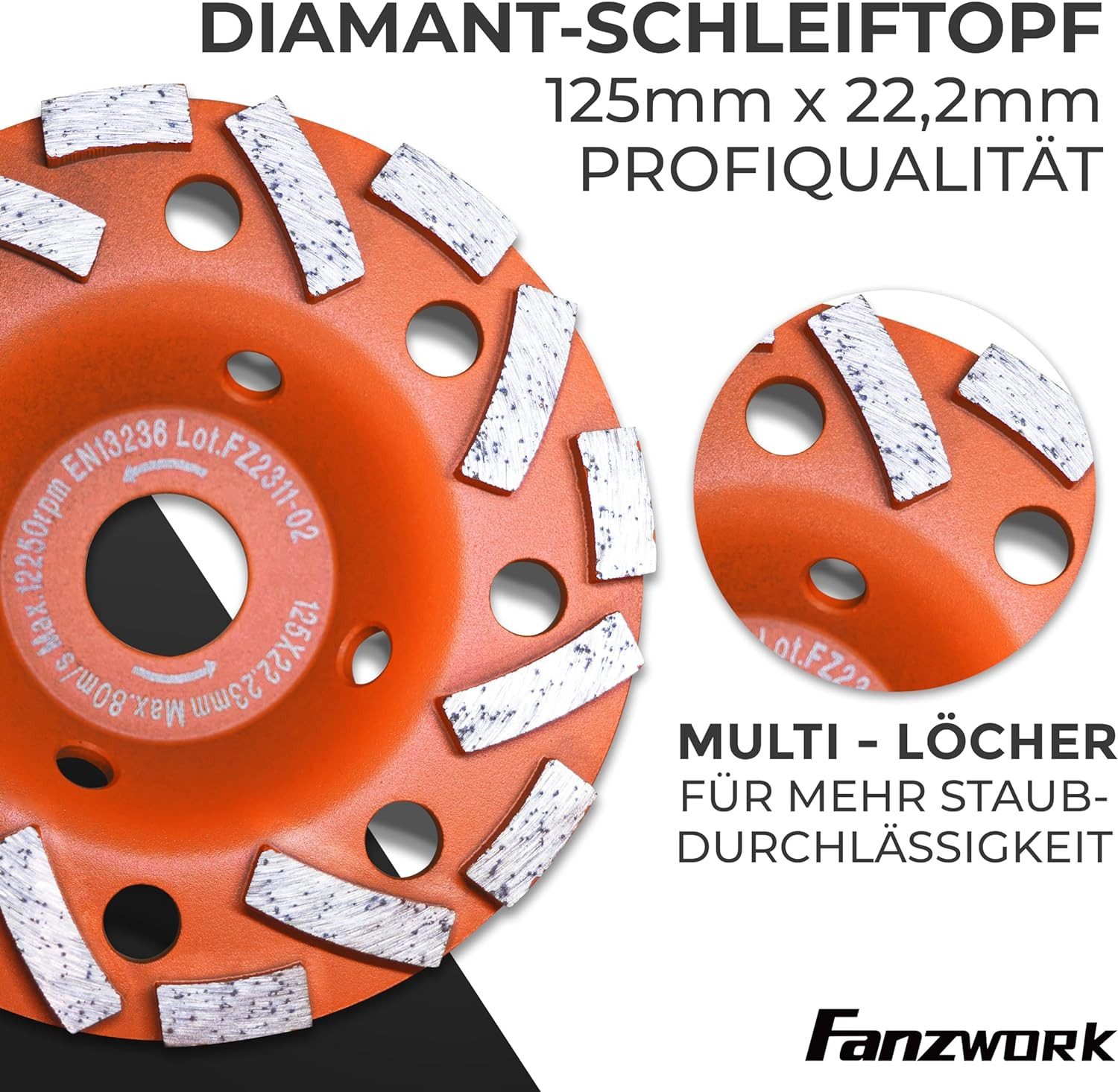 Fanzwork Winkelschleifer Absaughaube für Winkelschleifer+2x125 mm günstig online kaufen