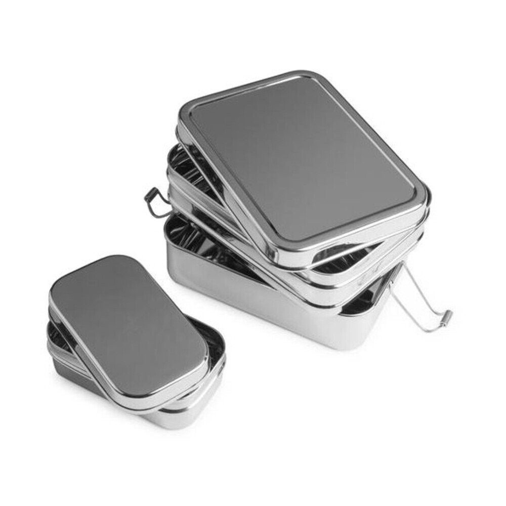Brotzeit Lunchbox Lunchbox-Set 3in1 3-tlg. edelstahl, BPA frei, Edelstahl 18-10, (Set, 3-tlg), Lunchbox-Set, 3-tlg., 14,50cm, BPA frei