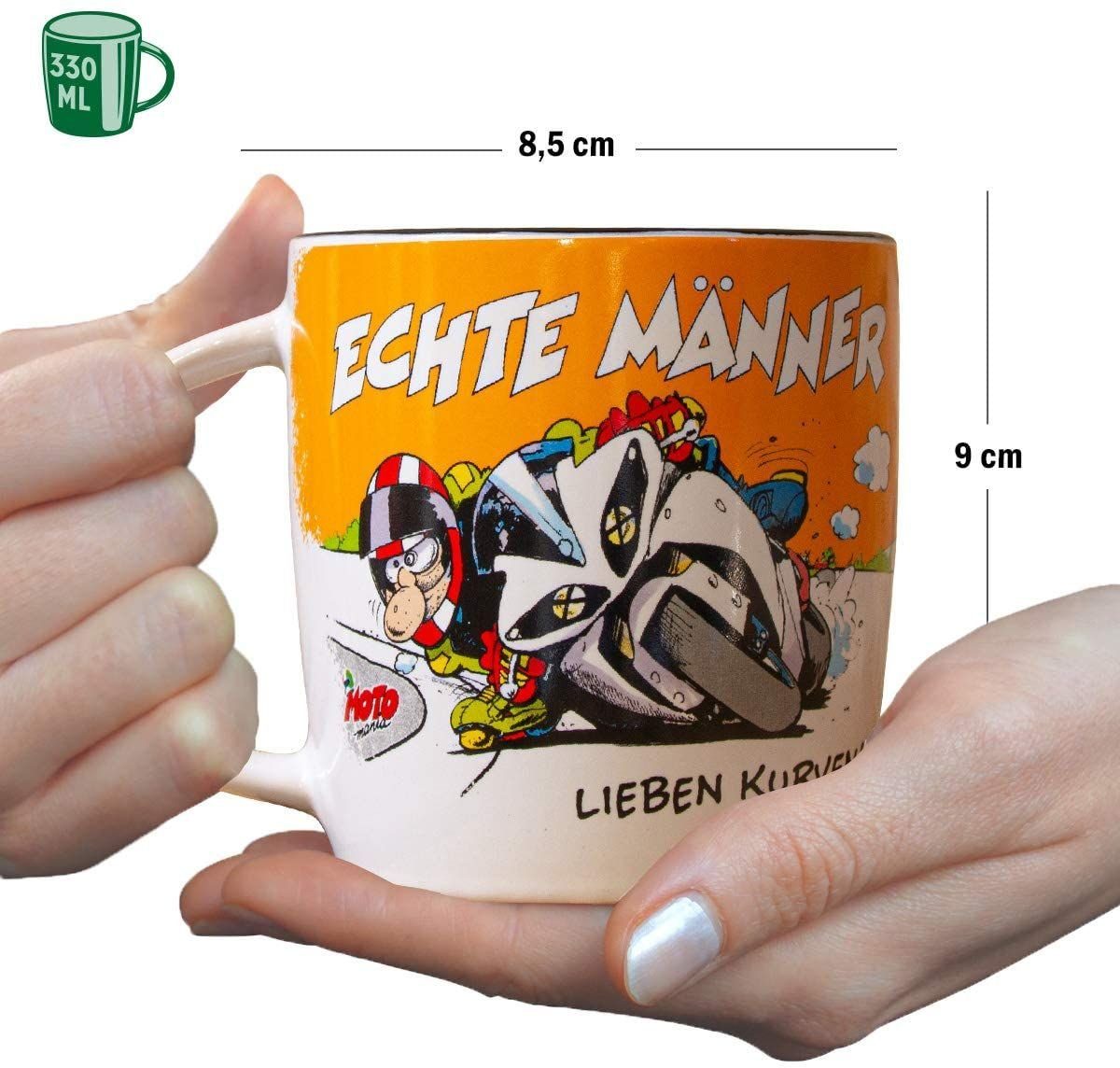 Nostalgic-Art Tasse Kaffeetasse - MOTOmania - Echte Männer lieben Kurven! – Bild 5 von 5