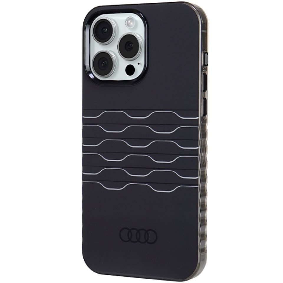 Audi Handyhülle Hardcase iPhone 15 Pro Max MagSafe kompatibel grau Kunststoff 6,7 Zoll, Kantenschutz