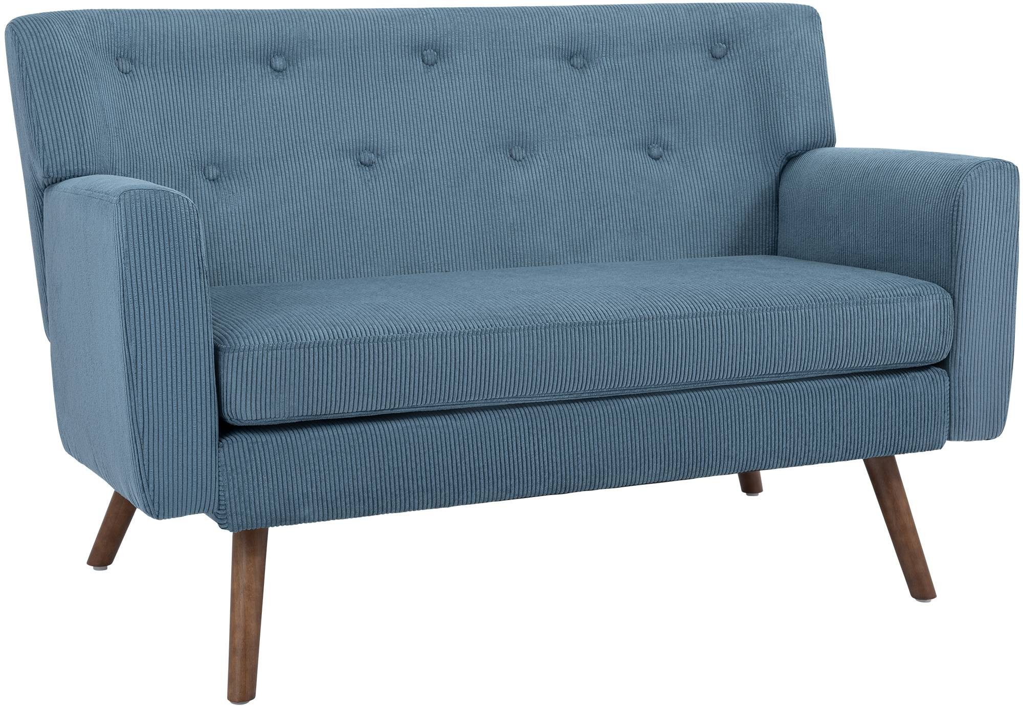 CLP Sofa Kioni, Cordbezug, Kautschukholz, bis 240 kg belastbar