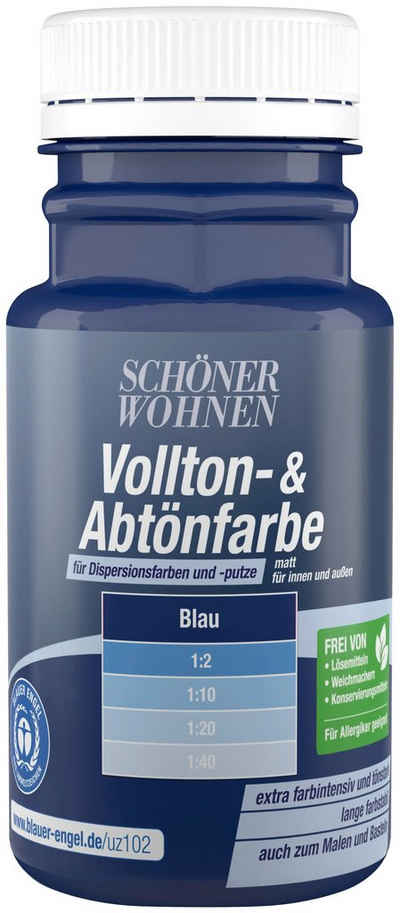 SCHÖNER WOHNEN-Kollektion Vollton- und Abtönfarbe, 125 ml, blau, zum Abtönen von Dispersionsfarben und -putzen