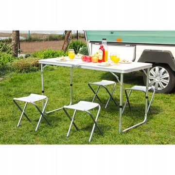 Redfink Campingtisch Camping-Tisch Set Klapptisch Klappbarer Mehrzwecktisch mit 4 Stühlen