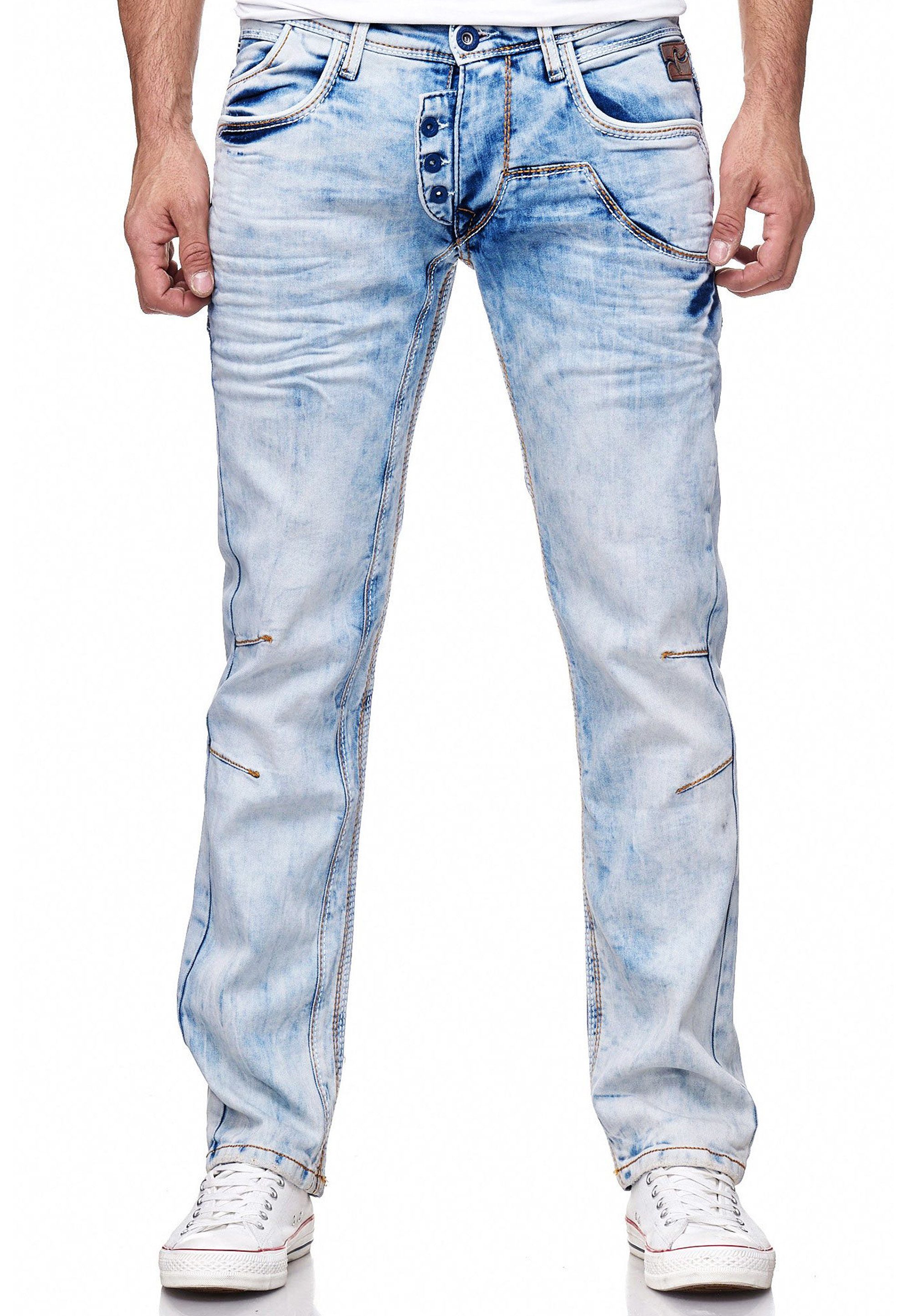 Rusty Neal Straight-Jeans im außergewöhnlichen Design