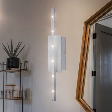 etc-shop LED Wandleuchte, LED-Leuchtmittel fest verbaut, Neutralweiß, LED Wandleuchte silber Wandstrahler Modern Wohnzimmer