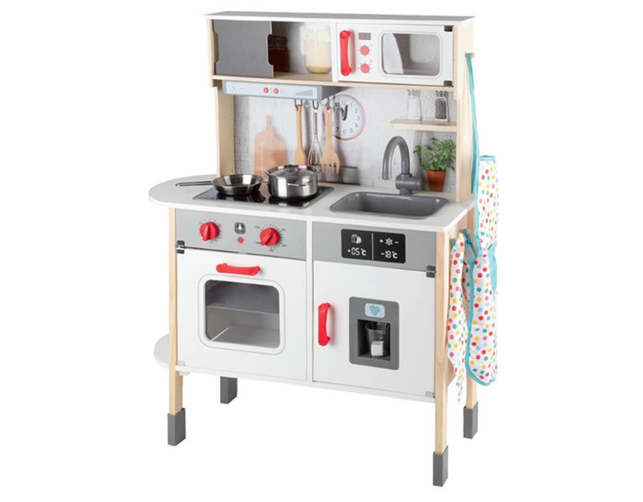 Playtive Spielküche PLAYTIVE Holzküche Spielherd Kinderküche Licht 3-fach Verstellbar ab