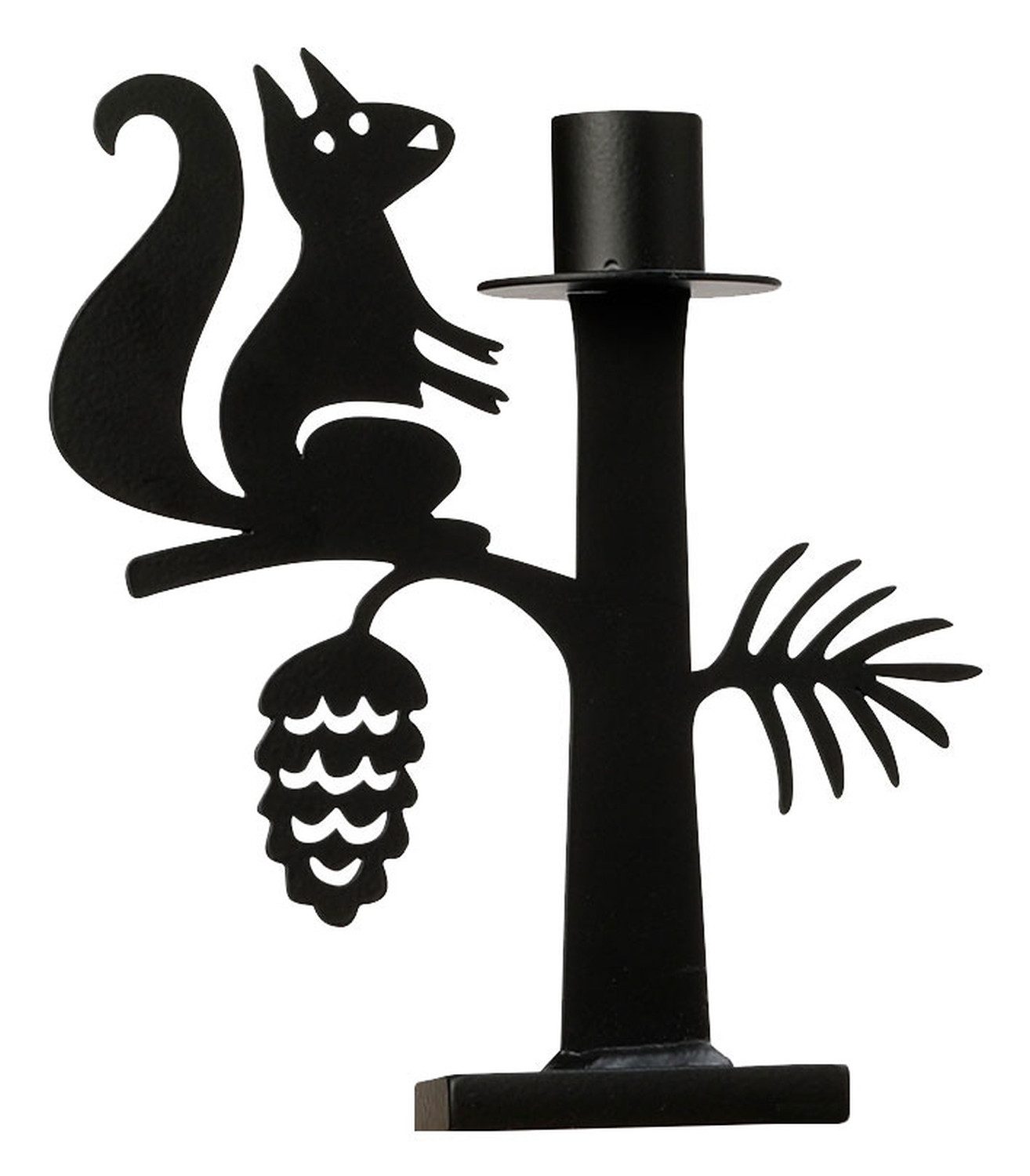Bengt & Lotta Kerzenständer Eichhörnchen Höhe 17 cm schwarz Eisen (lackiert), hergestellt in Schweden Material: Eisen (lackiert)