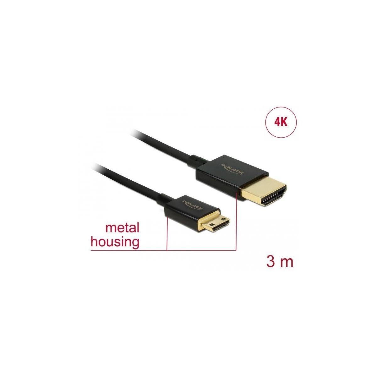 Ethernet mit HDMI-A, - High Stecker HDMI Delock Computer-Kabel, HDMI-A (300,00 Kabel >... Speed HDMI cm)