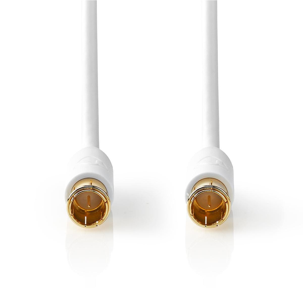 Nedis CSBW41300WT100 SAT-Kabel, F Quick - F Quick Kabel, F Quick - F Quick Kabel, F-Stecker Schnell, doppelt geschirmt, für Satelliten-TV-Anschluss