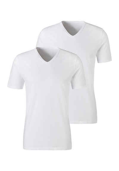 H.I.S Unterziehshirt (2-St) mit V-Ausschnitt und kleinem Logo, Unterhemd, T-Shirt