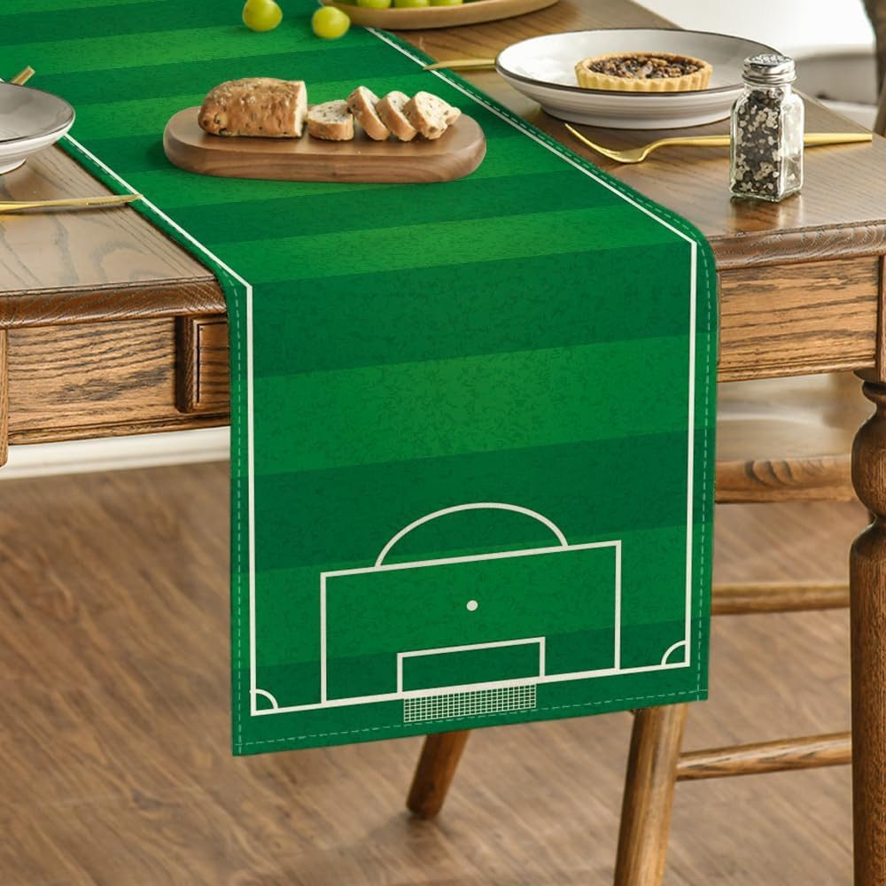 FELIXLEO Gartentischdecke Fußball Tischläufer 33x183cm Küche Deko (1-tlg)