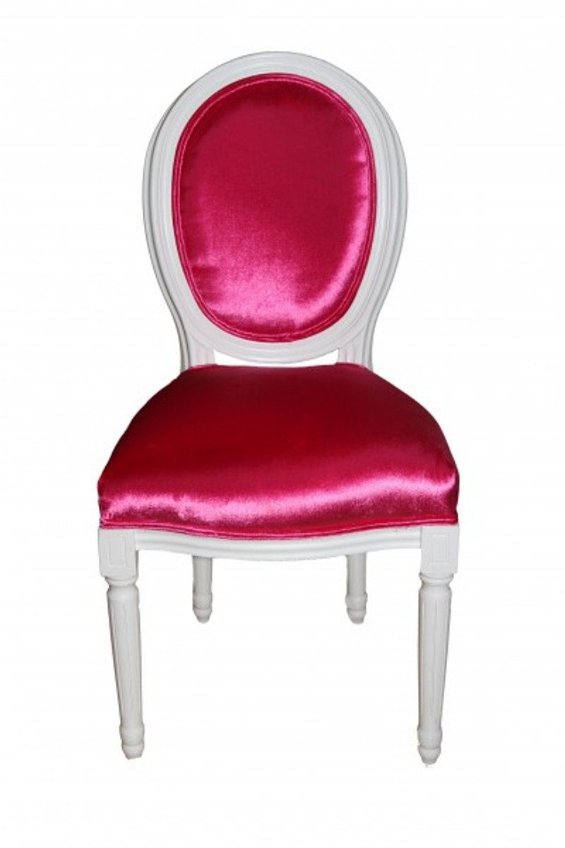 Casa Padrino Esszimmerstuhl Barock Esszimmer Stuhl ohne Armlehne Pink - Designer Stuhl - Luxus Qualität
