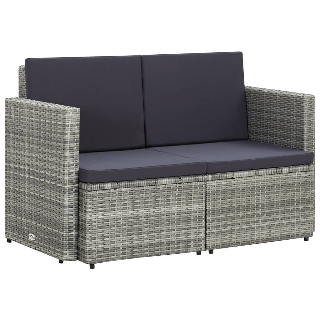 VidaXL Modular-Sofa-Eckteil 1 Stk. + Auflagen Poly Rattan Braun 46797 Vidaxl