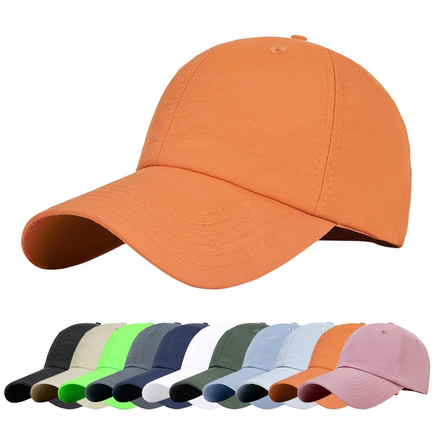 Baseball Cap Baseballkappe UV Atmungsaktiv Verstellbar Sport Einheitsgröße Orange