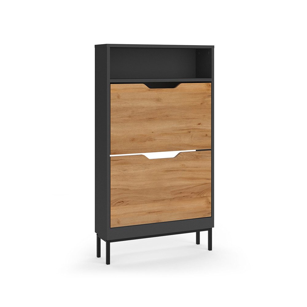 Vicco Schuhkipper Luca, Anthrazit/Goldkraft Eiche, 59 x 105.5 cm mit 2 Kippfächern (1 St)