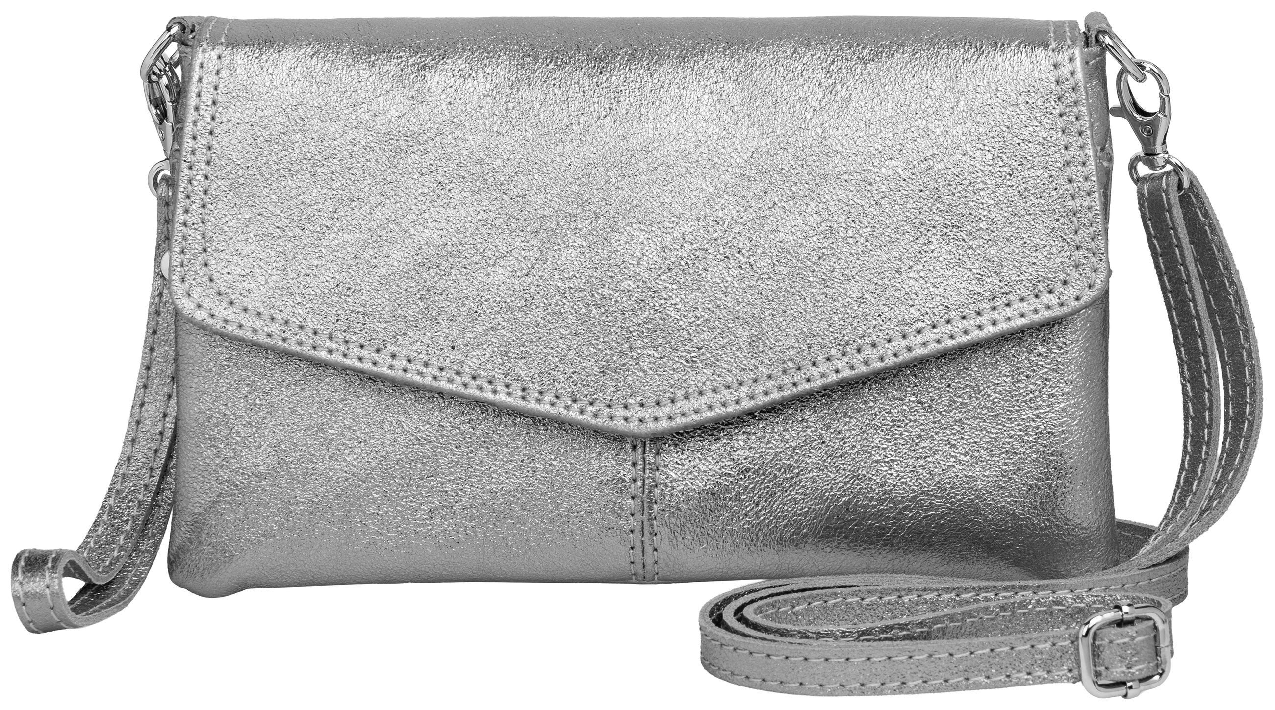 Caspar Clutch Abendtasche Leder Damen Umhängetasche - PREMIUM LINE - Modell No.322, aus 100% gewaschenem Echtleder aus Italien - samtig weich & nachhaltig