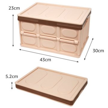 MULISOFT Stapelbox Aufbewahrungsbox Faltbare Organizer Schuhkarton Camping Box 30L / 55L (1 St), Klappbox Stapelbar mit Deckel, Öffnen von oben/2 Seiten