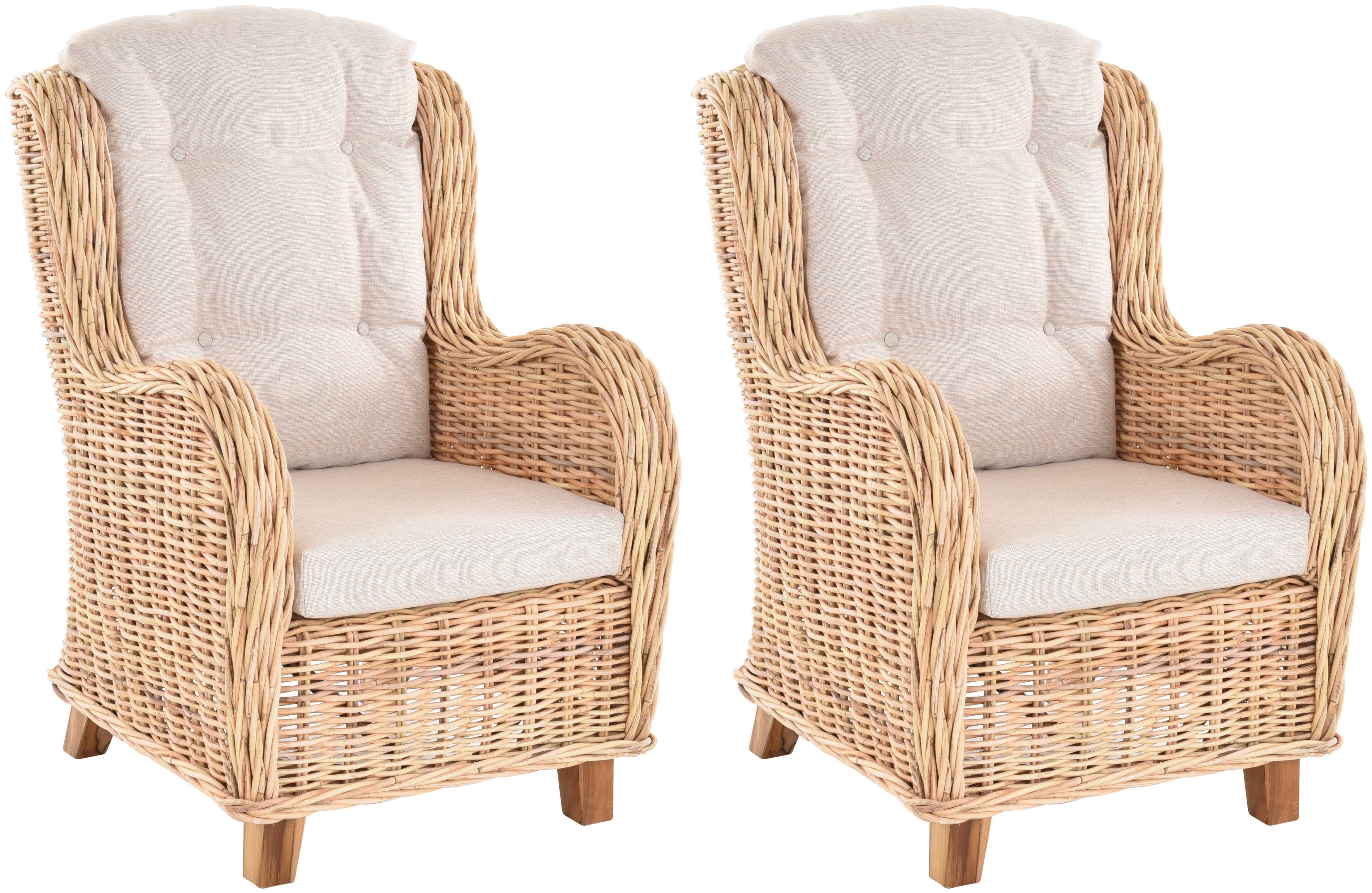 Krines Home Loungesessel Set/2 Lesesessel Birmingham Rattansessel Rattanmöbel Set Sessel Rattan