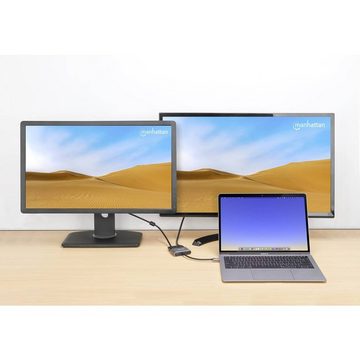 MANHATTAN Laptop-Dockingstation USB-C® auf HDMI & VGA 4-in-1 Docking, USB-C® Power Delivery
