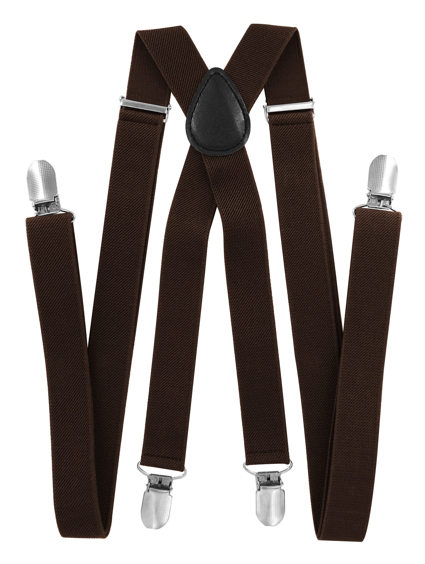 axy Hosenträger Herren Hosenträger mit Fliege Set (2-St., 2er Set) 4 Stabile Clips X-Form 2,5cm Breit verstellbar und elastisch