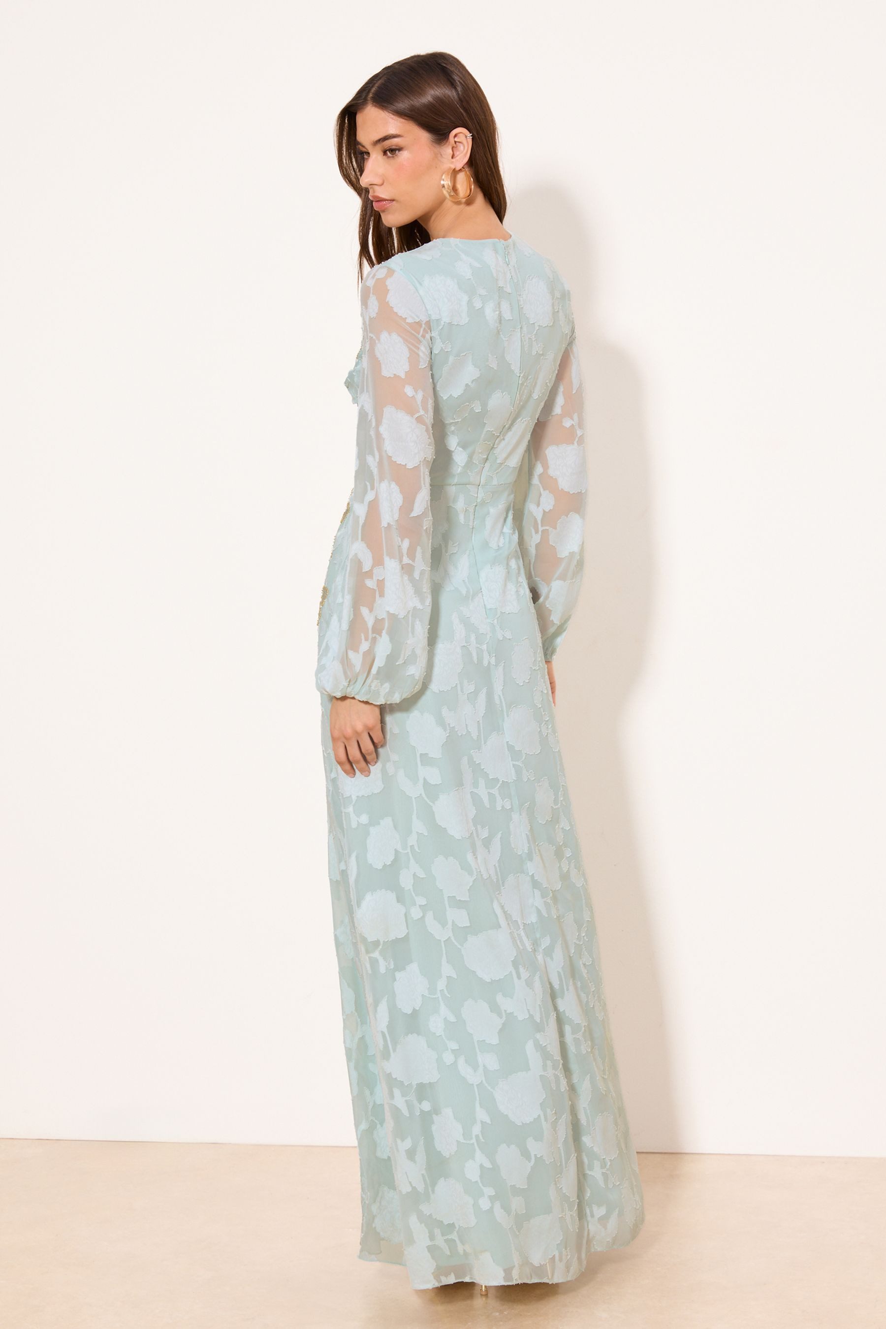 LIPSY Maxikleid Lipsy Langärmeliges EID Maxikleid mit Stickerei (1-tlg)