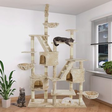 Happypet Kratzbaum CAT013-3, Gesamthöhe: ca. 230-260, Haus: ca. 45x35x30 cm, Leiter: ca. 43x18 cm.