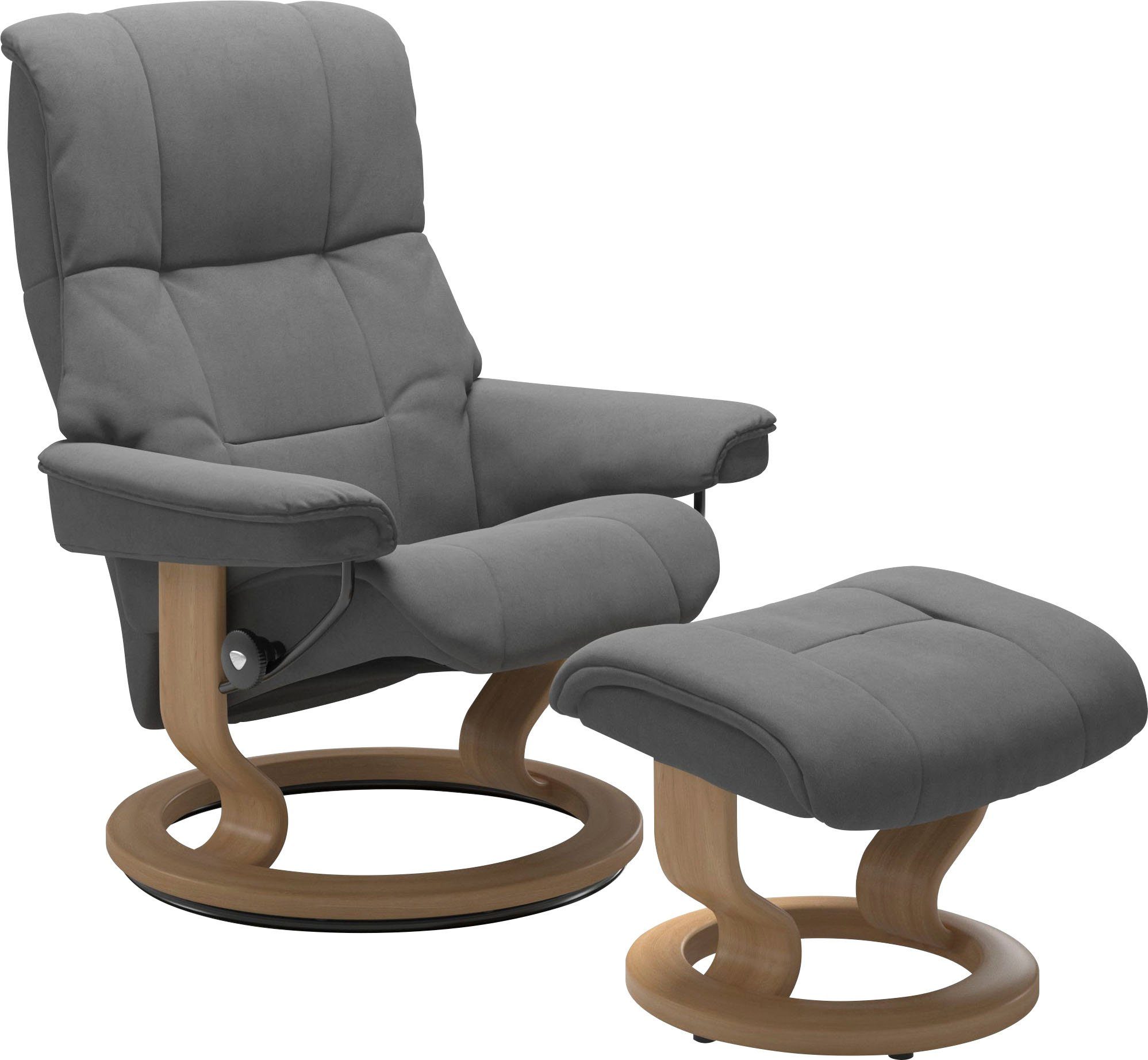 Stressless® Relaxsessel Mayfair (Set, Relaxsessel S, Gestell Classic L, mit Größe M mit mit Base, Hocker, Eiche Hocker), &