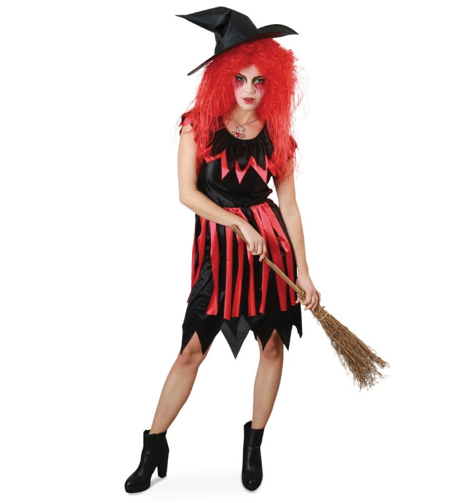 Fries Hexen-Kostüm Hexe Hexen Kostüm Kleid Walpurga mit Hexen Hut Halloween Karneval