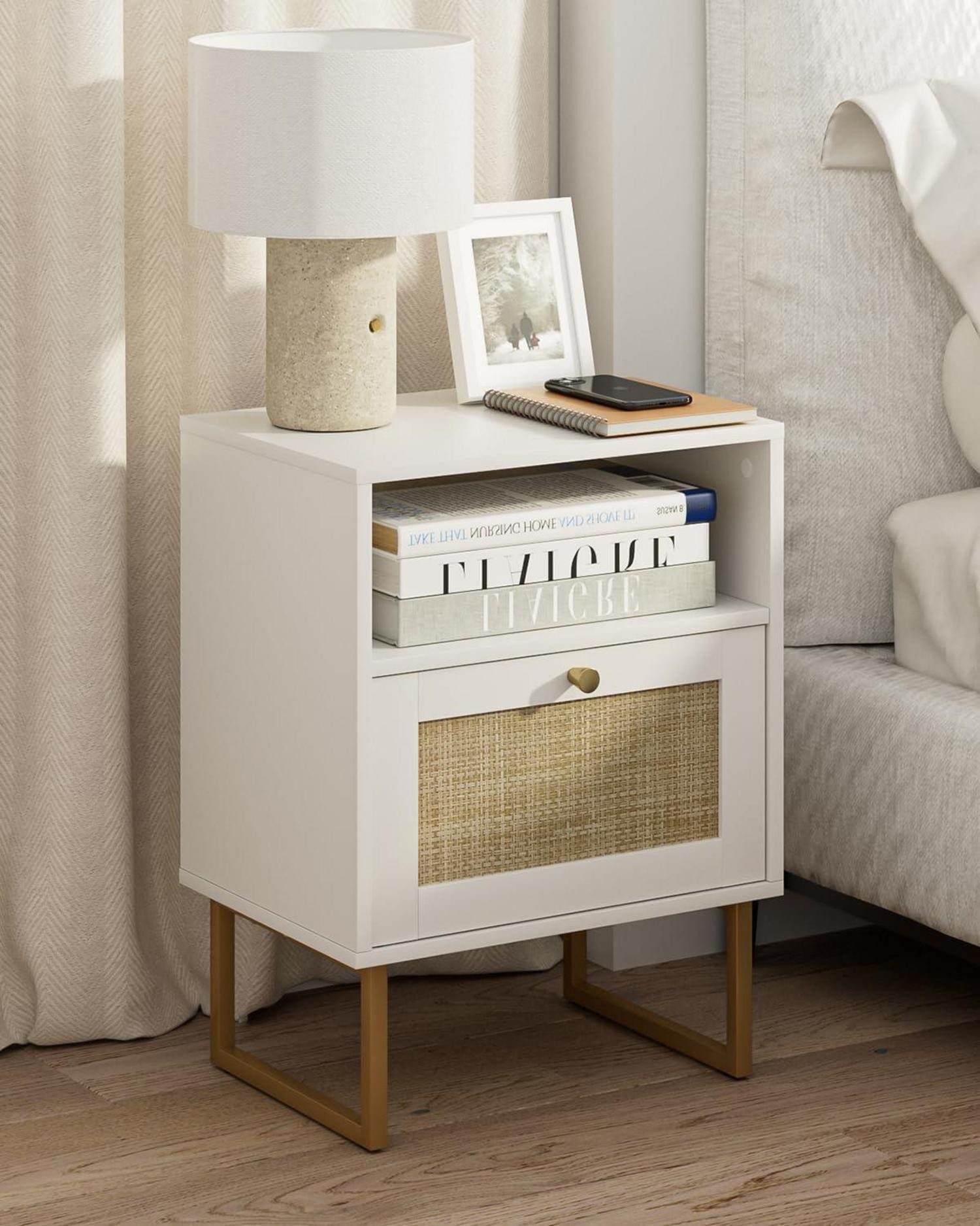 LuxusKollektion Nachttisch Nachttisch Rattan moderner Boho günstig online kaufen