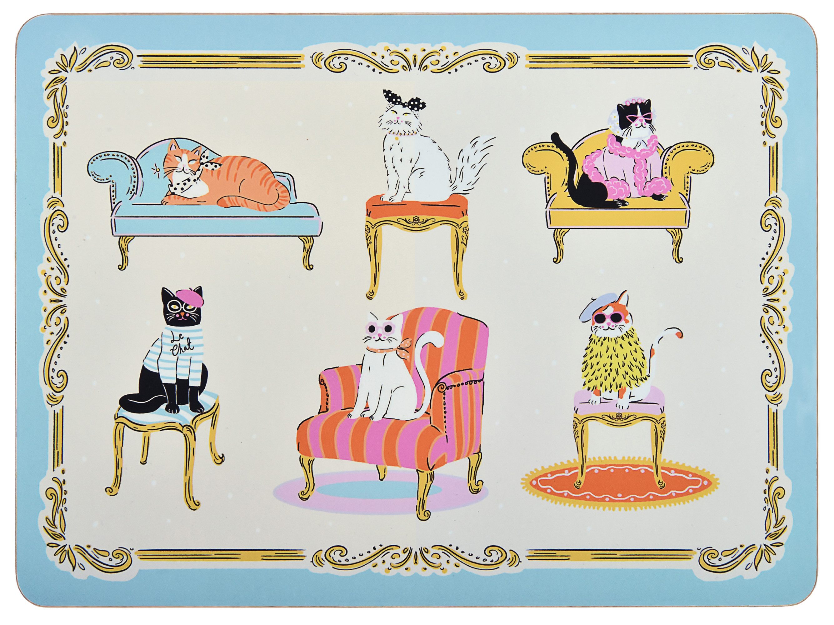 Ulster Weavers Platzset Cool Cats, (4-St., 4-teilig), Tischset Korkunterseite hitzebeständig abwaschbar ca.21x29x0,5cm