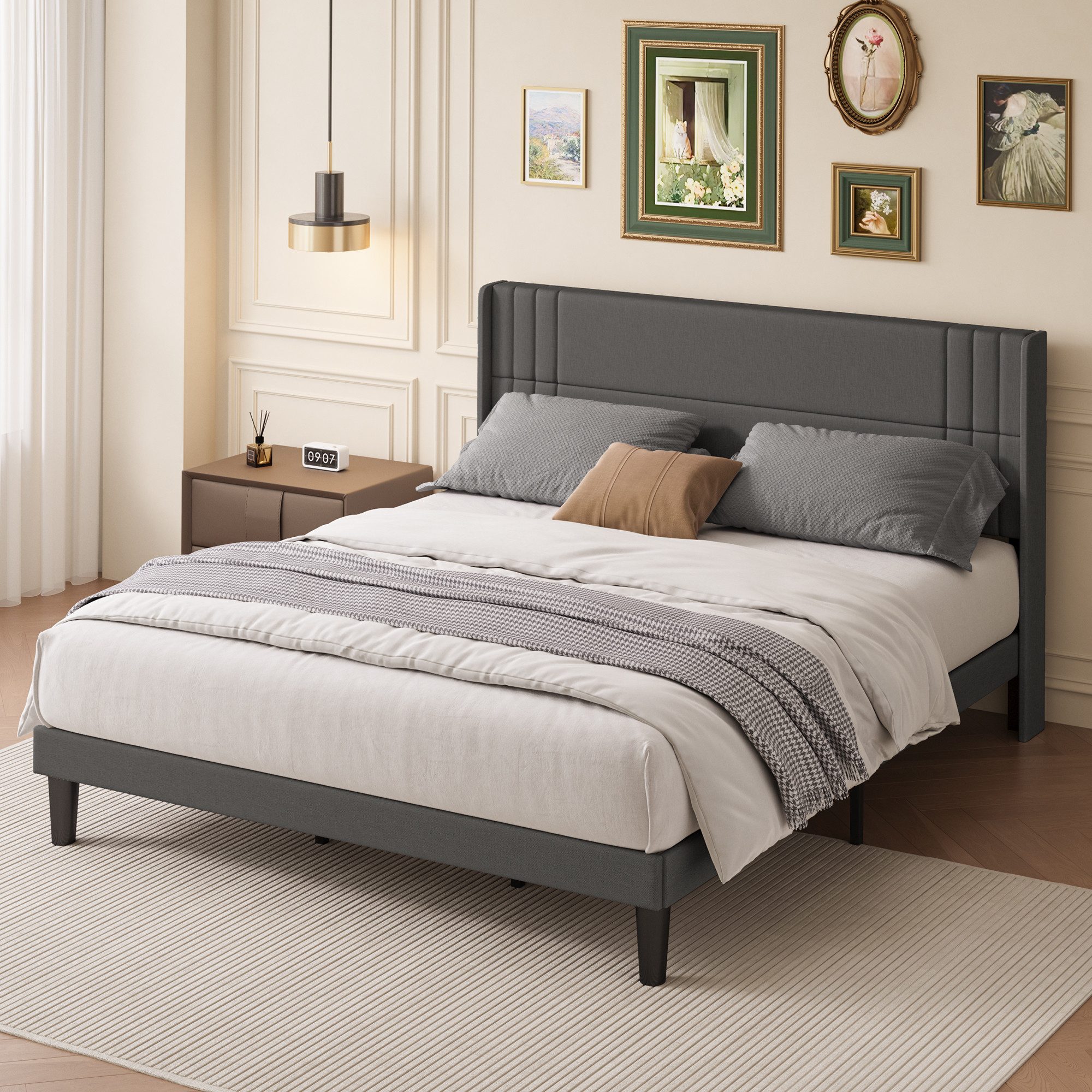 Bealife Bettgestell mit Kopfteil, 90/120/140/160/180x200cm