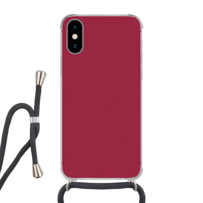 MuchoWow Handyhülle Braun - Rot - Gemustert Handyhülle Telefonhülle Apple iPhone Xs