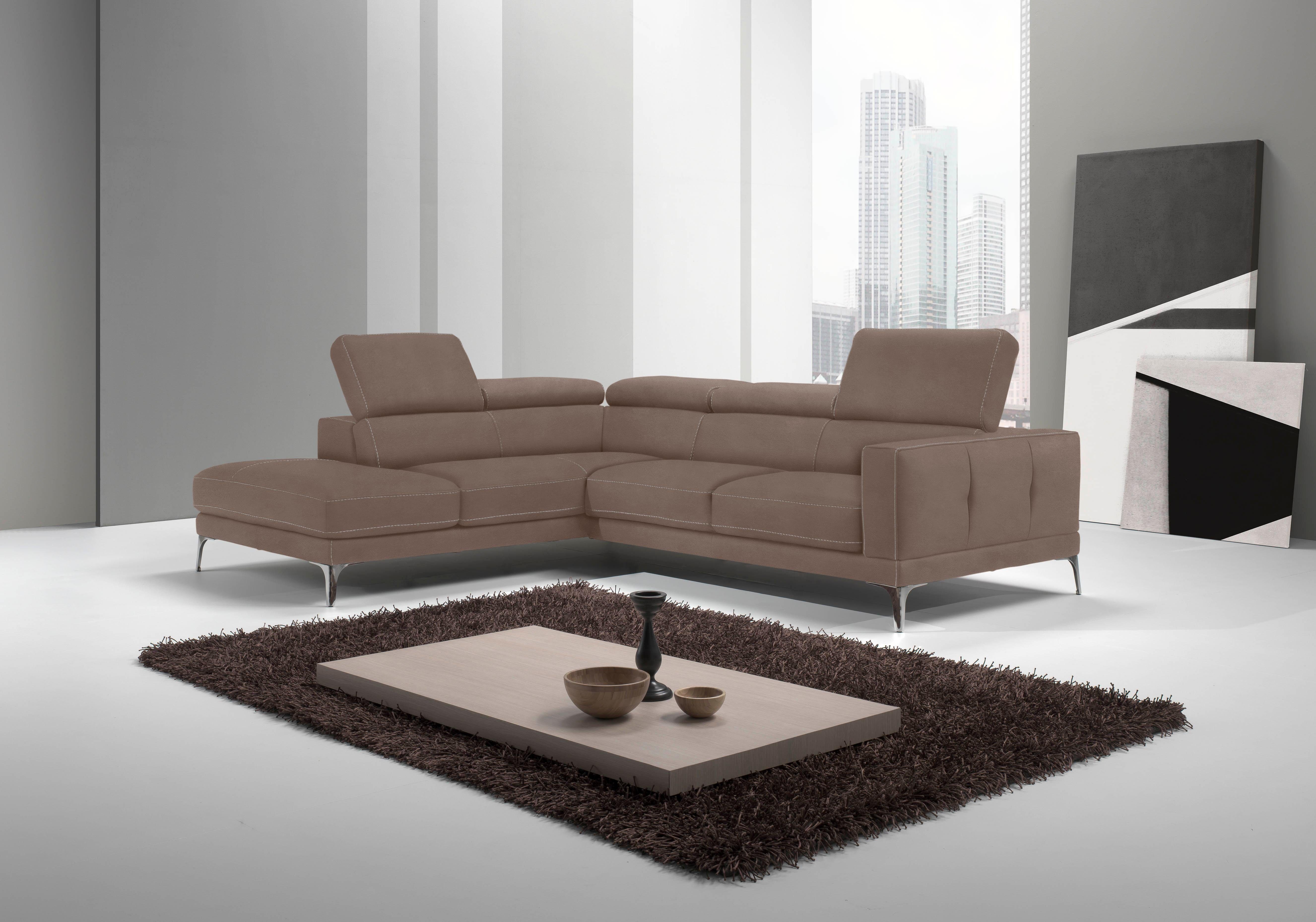 Egoitaliano Ecksofa Claudie, Designsofa mit extrakomfortablem Sitzkomfort, Inkl. Kopfteilverstellung, L-Form