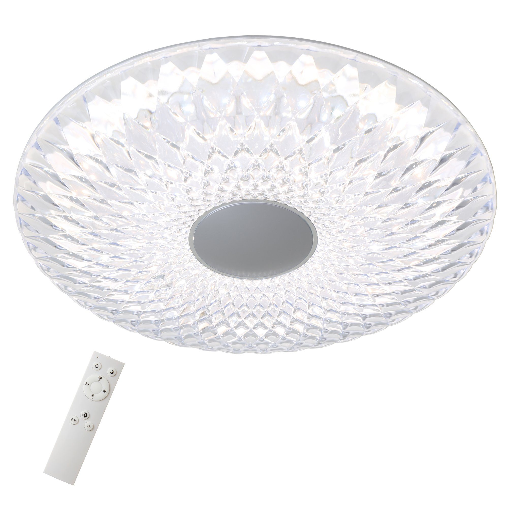 Briloner Leuchten LED Deckenleuchte 3354-010, LED fest verbaut, Farbwechsler, Kaltweiß, Neutralweiß, Tageslichtweiß, Warmweiß, Deckenlampe CCT Steuerung dimmbar Ø51cm