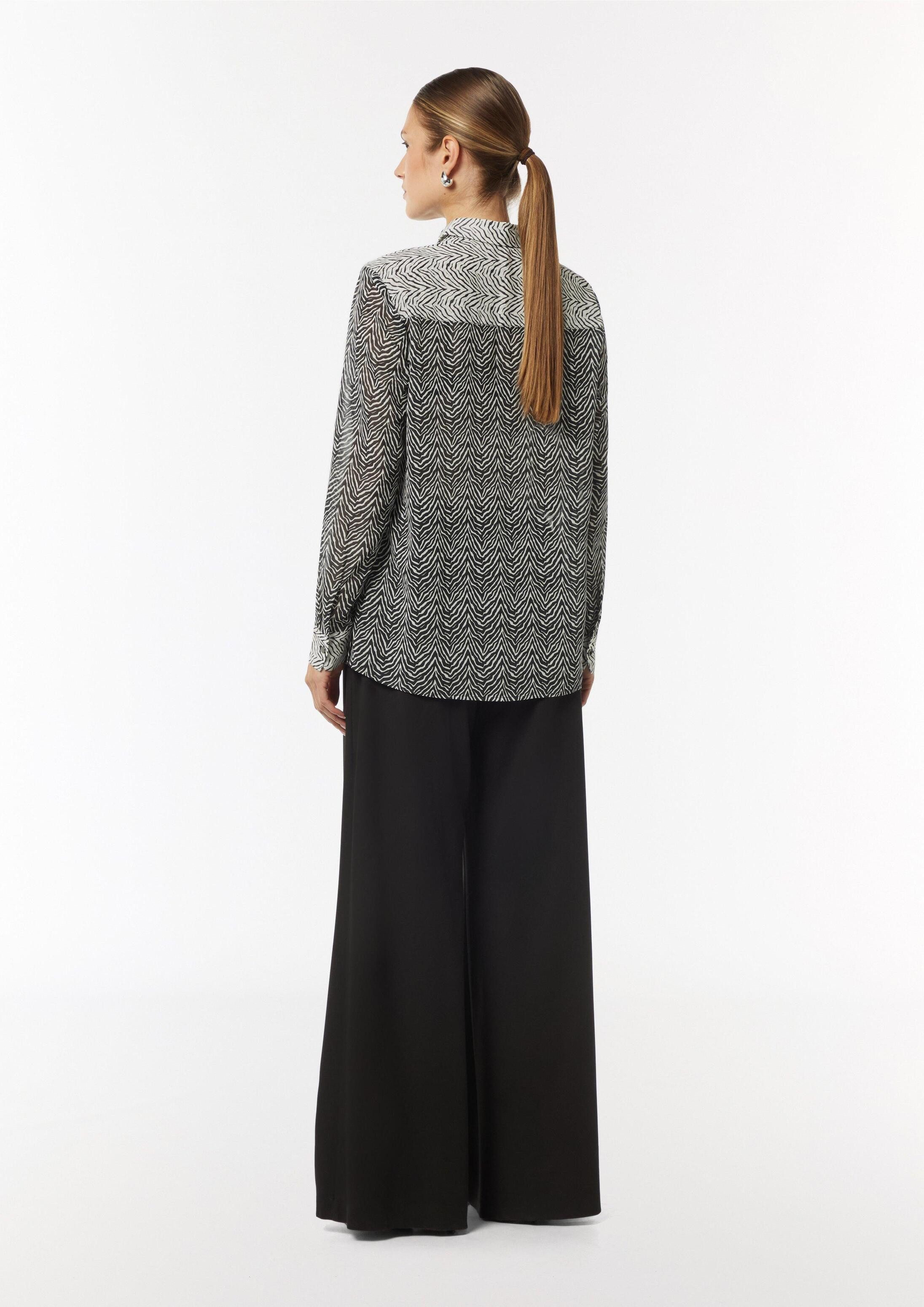 comma Bluse Chiffon-Bluse mit Hemdkragen