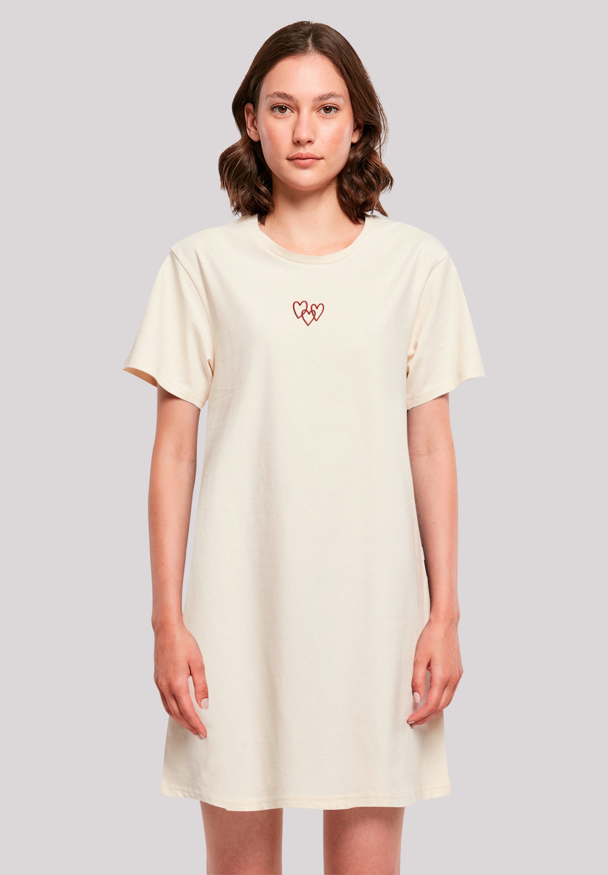 Shirtkleid Red Hearts Bestickt