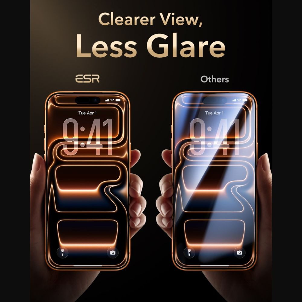 ESR Displayschutzglas Panzerglas Schutzglas Displayschutz für Apple iPhone 18 Pro Max, Apple iPhone 17 Pro Max, Spar-Set, 1 Stück, 9H Härte, Corning Glas, oleop – Bild 4 von 5