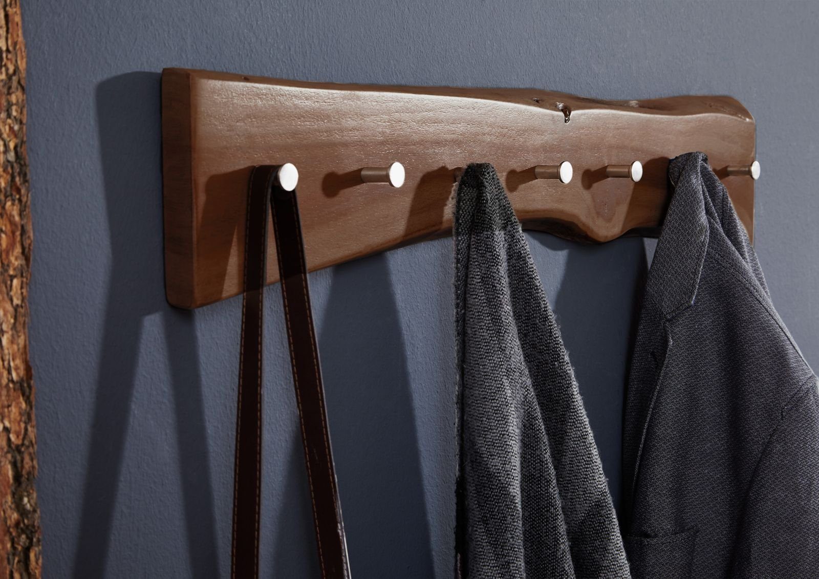 Massivmoebel24 Wandgarderobe (Garderobenleiste Akazie 70x5x10 braun günstig online kaufen
