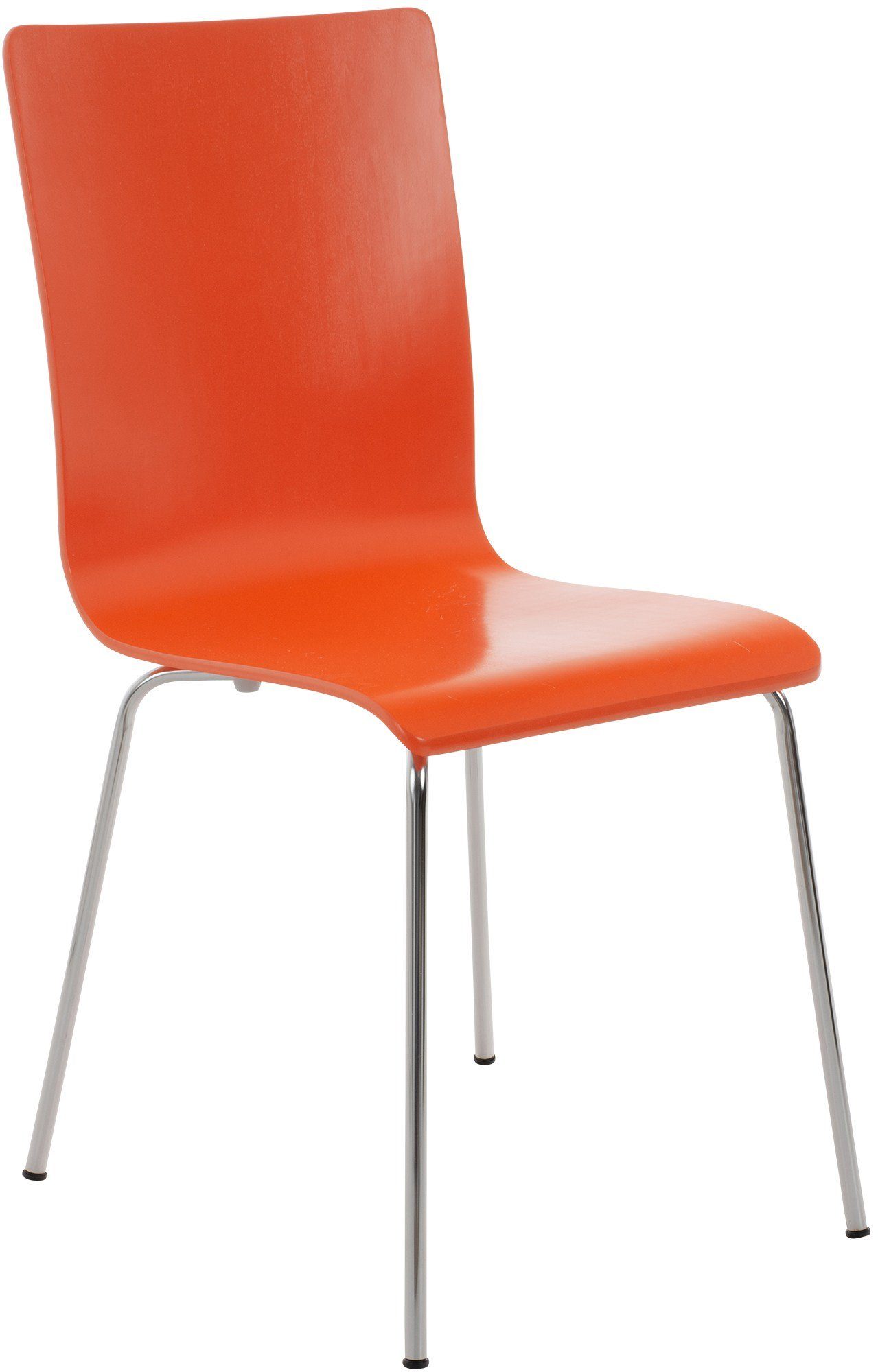 CLP Besucherstuhl Pepe, ergonomisch geformter Holzsitz & Metallgestell orange