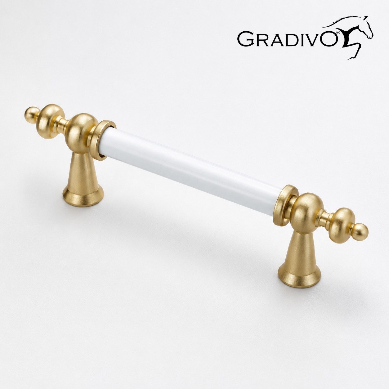Gradivo Möbelgriff Schrankgriff Bügelgriff 302 - Gold-Weiß, 96 mm