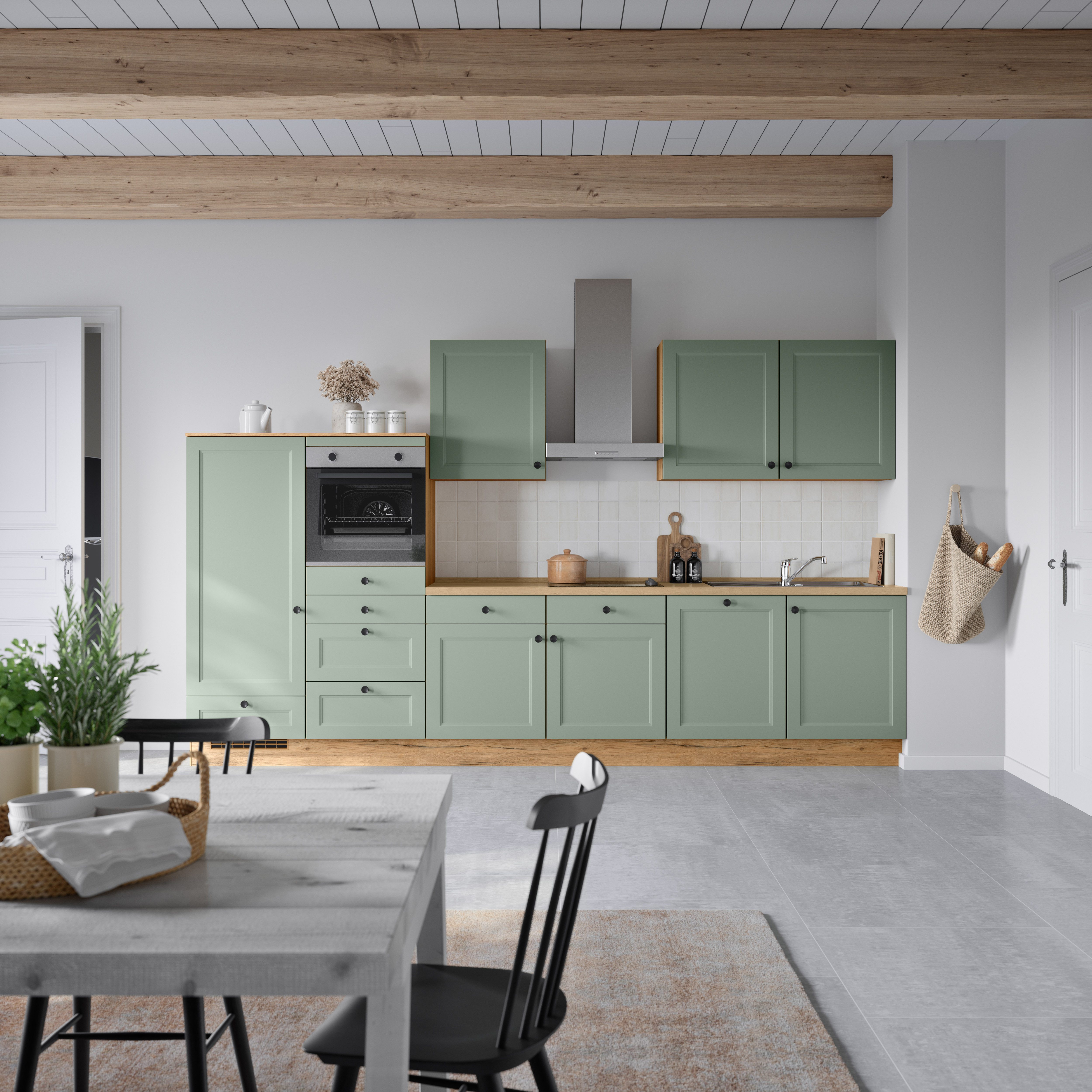 nobilia® Küchenzeile "Cascada I", NEU: individuell anpassbar mit gratis Profi-Beratung, vormontiert, Breite 360 cm, Ausrichtung wählbar, wahlw. mit E-Geräten